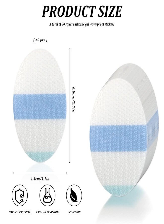 Yitexin 30Pcs Shower Waterproof Patches 4.4x6.8cm/1.7x2.7in, Transparent Adhesive Waterproof Ear Patch, Breathable Waterproof Transparent Dressing, Bandage Protective Patch (Oval) - Image 2